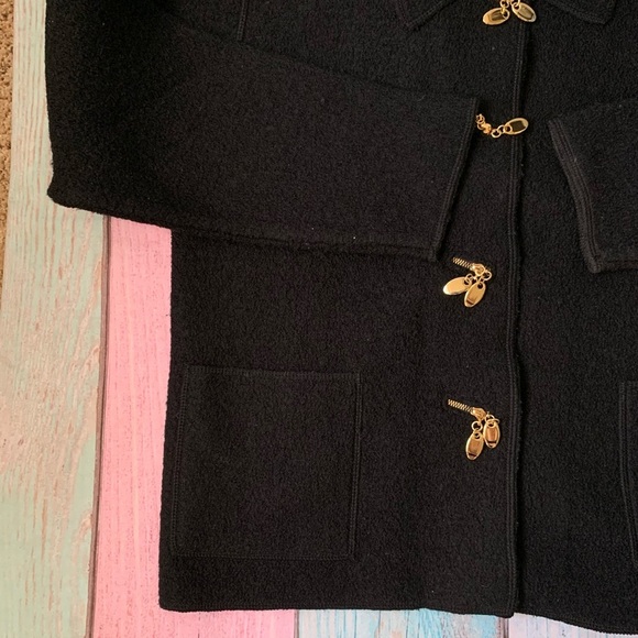 Vintage Lisa international 100% boiled wool cardigan size medium - Picture 6 of 9